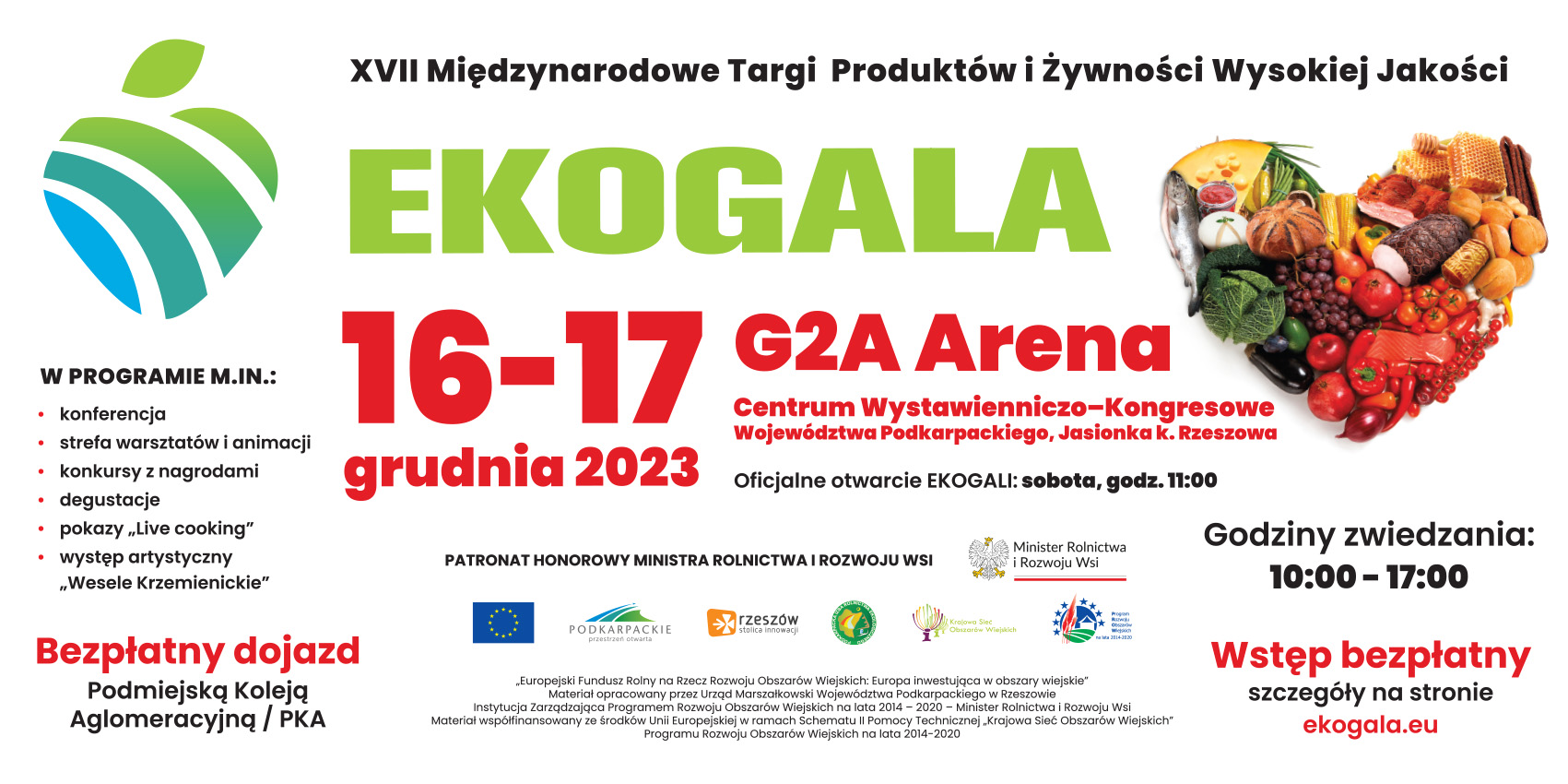 Plakat targi produktów i żywności wysokiej jakości 16-17 grudnia 2023 G2A Arena Jasionka k. Rzeszowa
