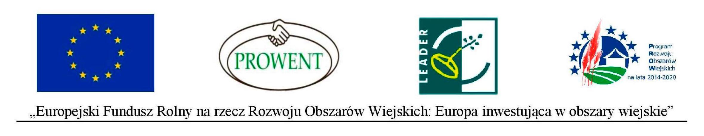 logotypy UE, PROWENTU, LEADERA i PROW-u