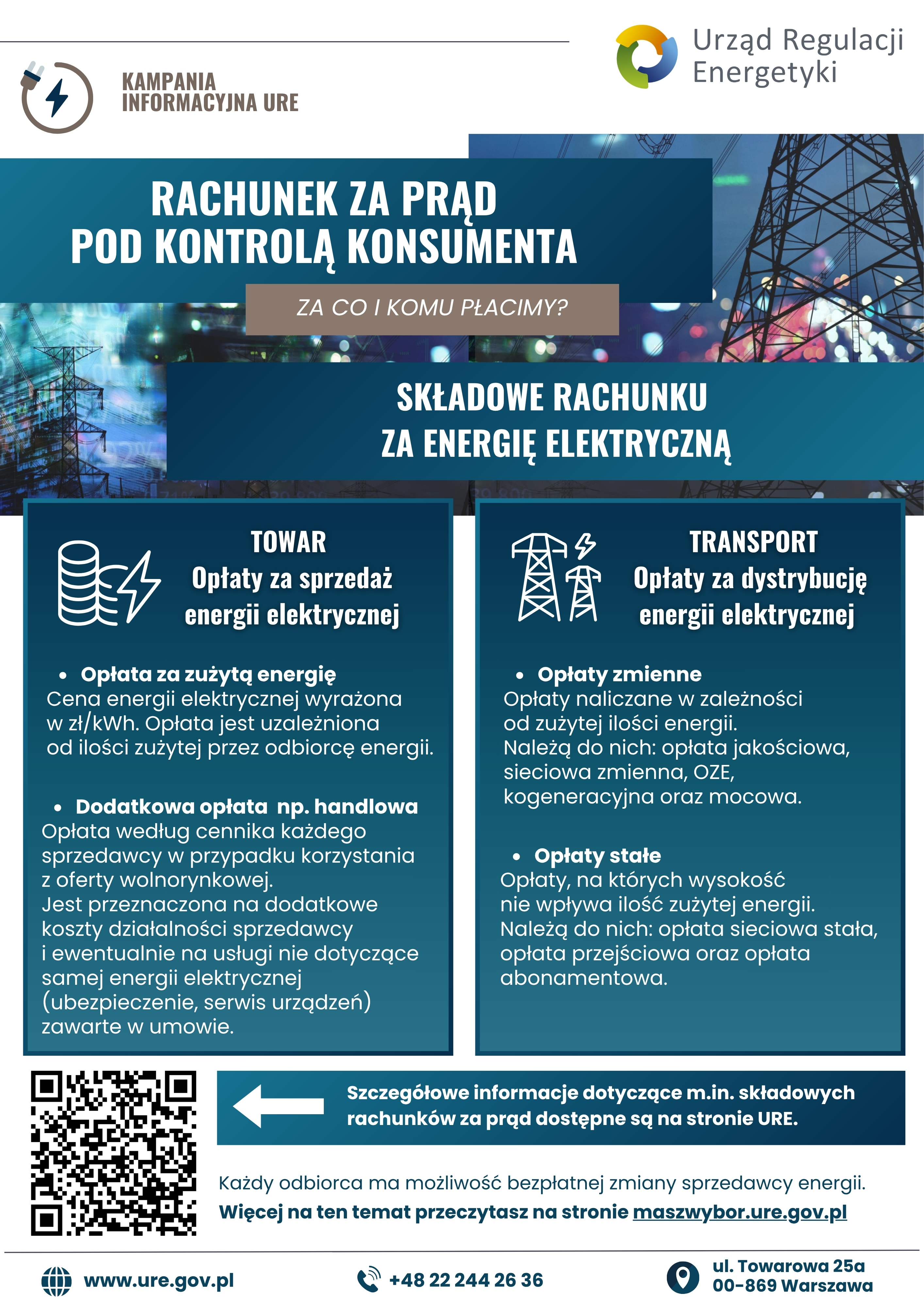 Ulotka informacyjna na temat rachunków za prąd 