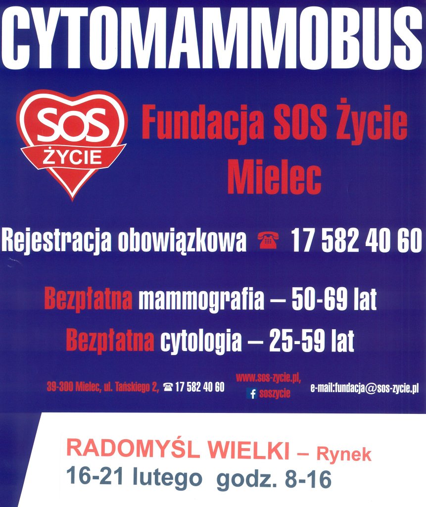 Plakat badań cytologicznych i mammograficznych