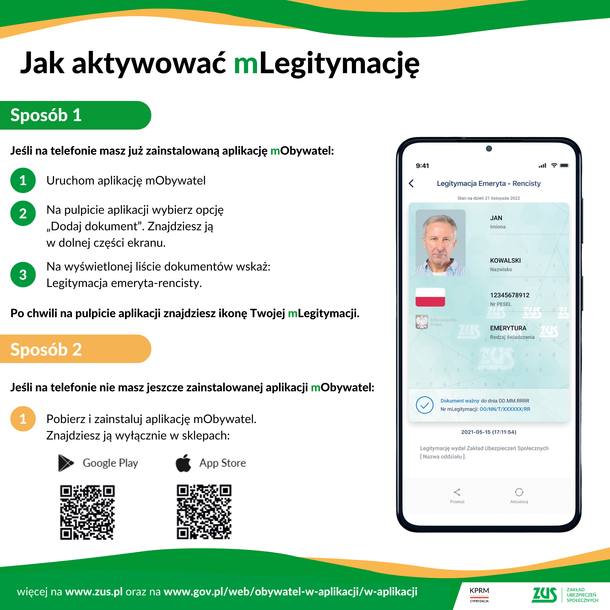 mLegitymacja emeryta i rencisty - infografika