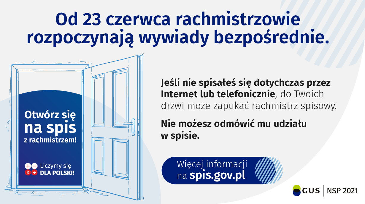 Informacja o rozpoczęciu przez rachmistrzów wywiadów bezpośrednich