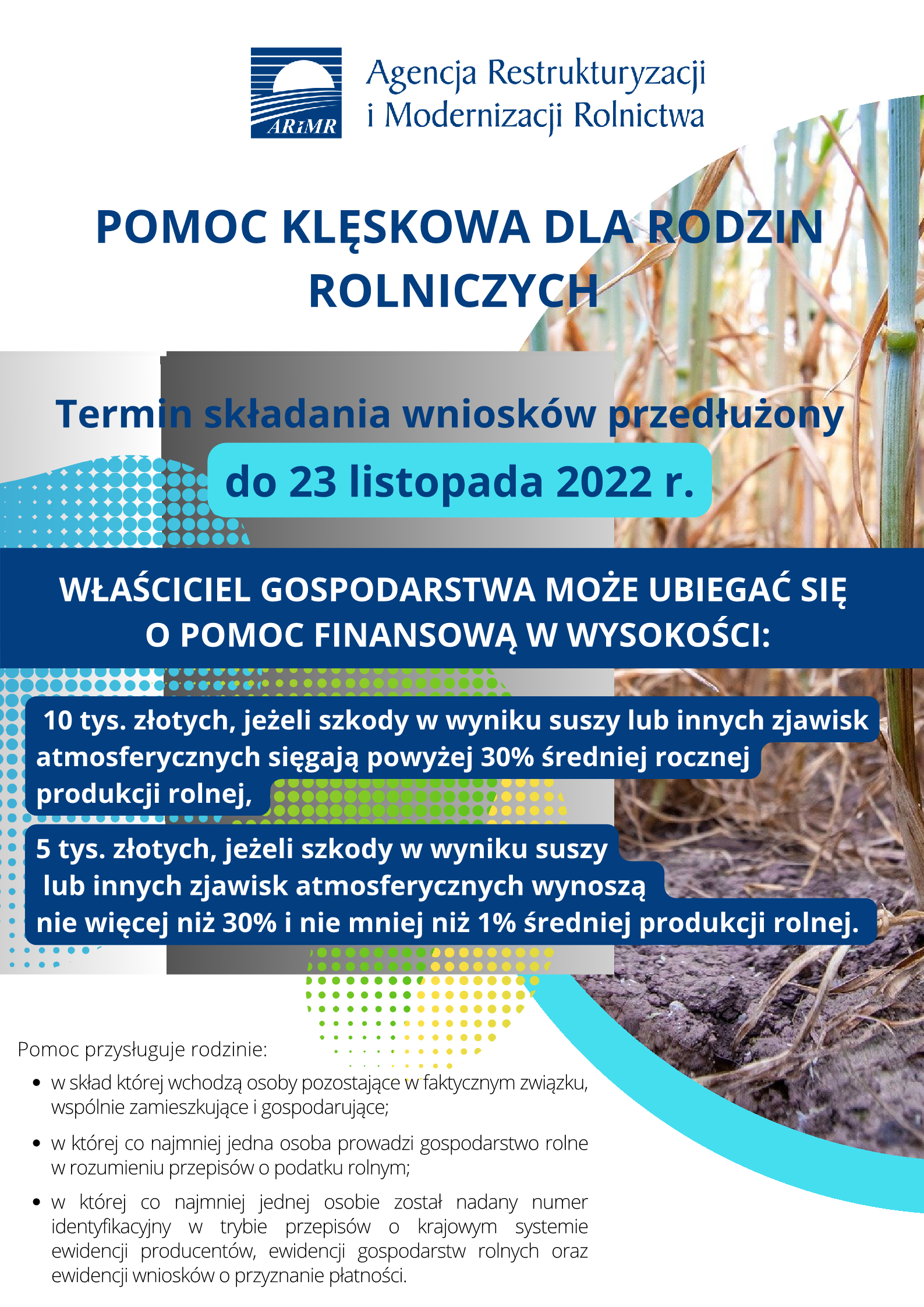 pomoc klęskowa dla rodzin plakat