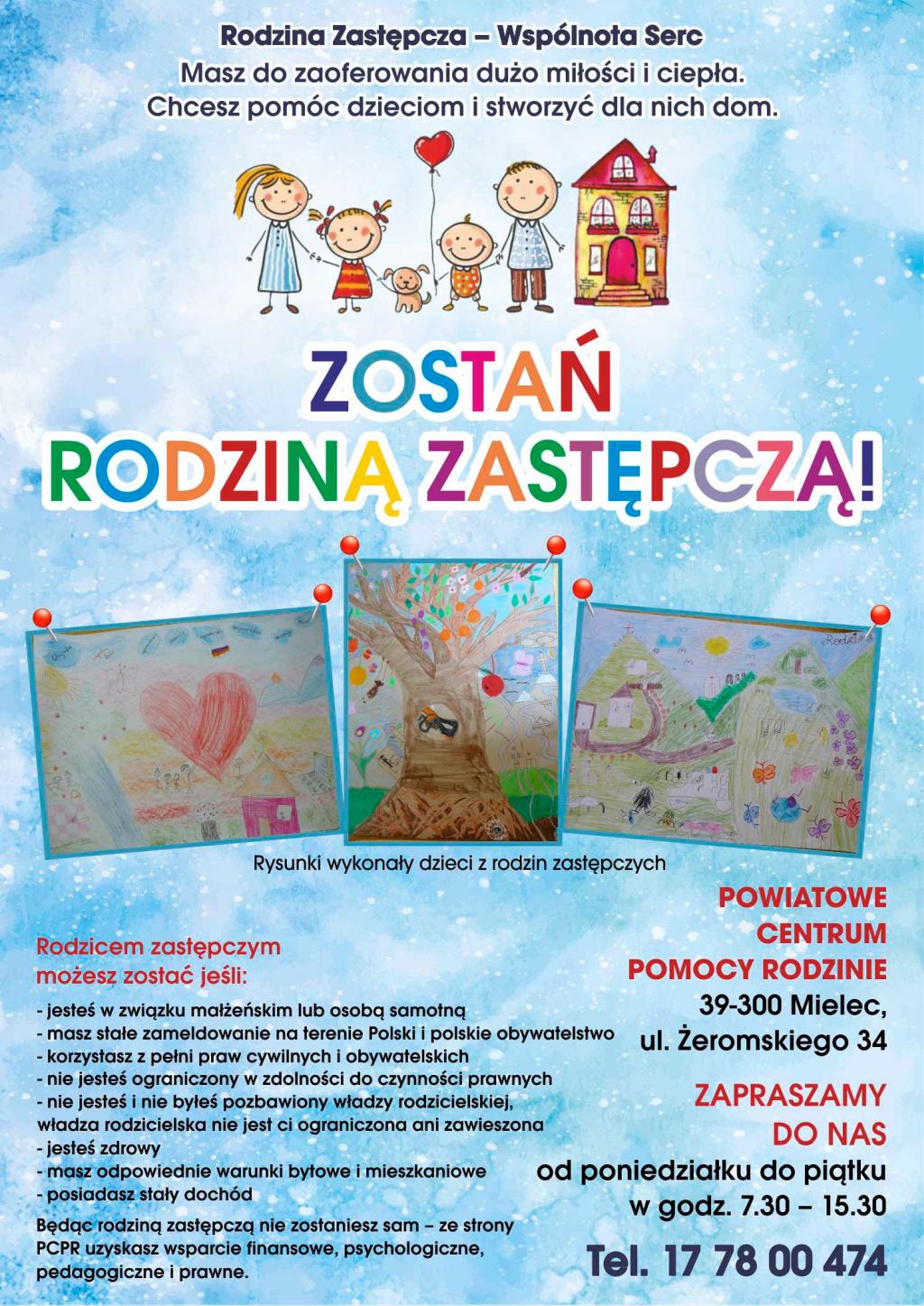 Plakat promujący rodziny zastępcze