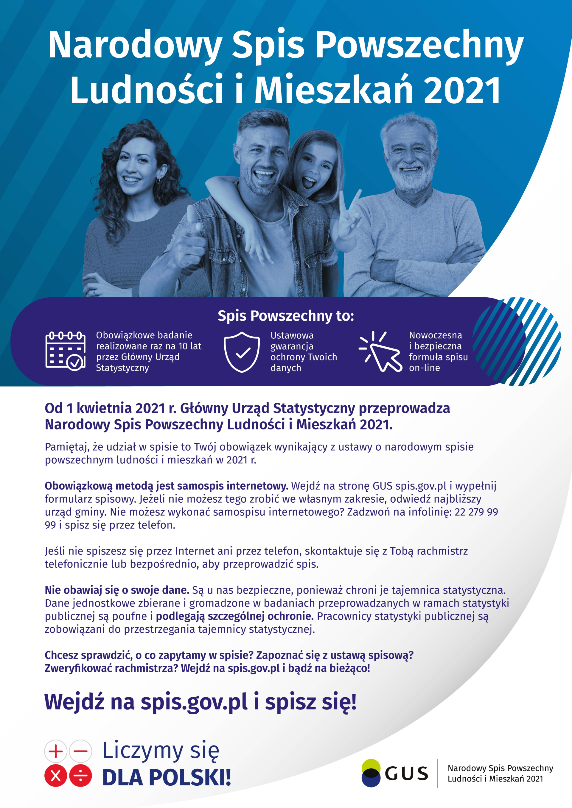 Plakat - Narodowy Spis Powrzechny Ludności i Mieszkań 2021