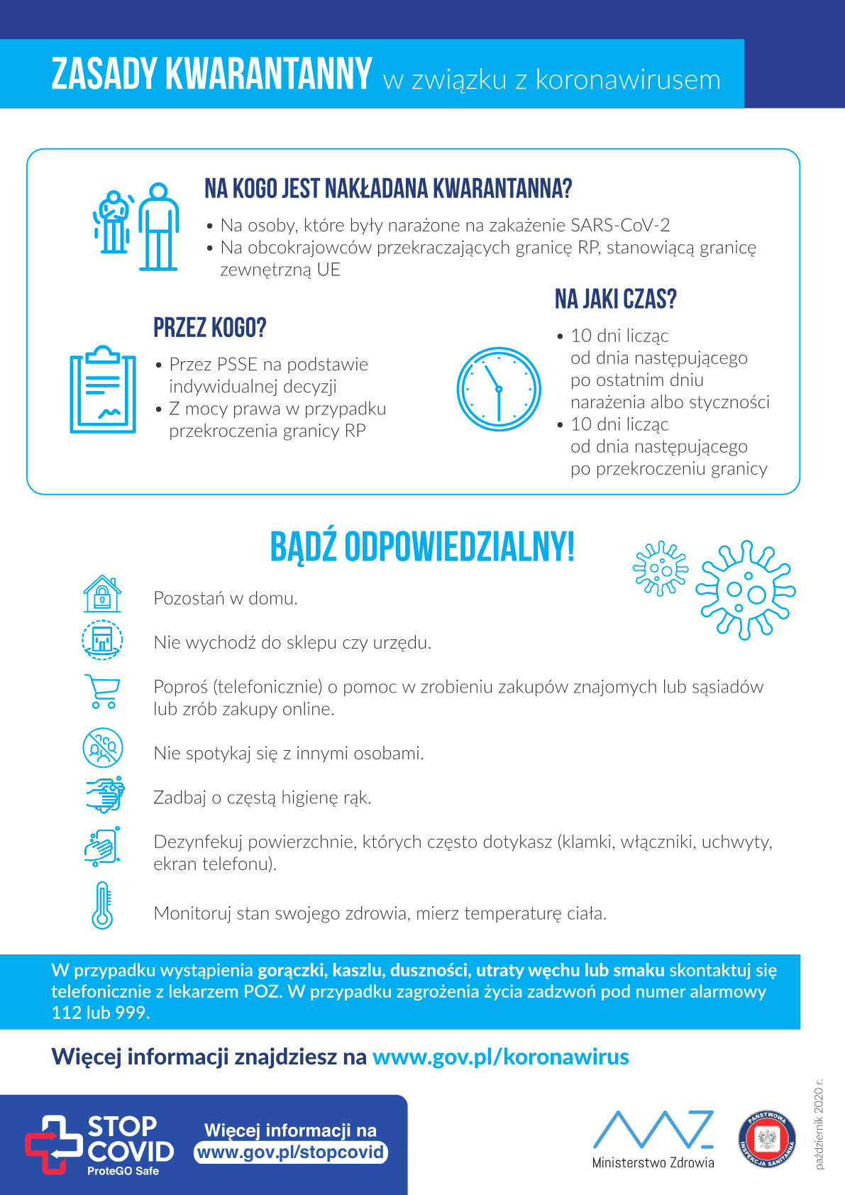 Plakat - zasady kwarantanny